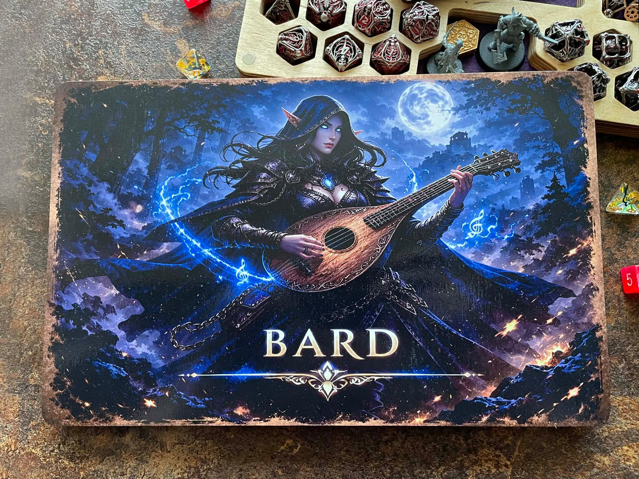 Handcrafted Wooden Dice Box: D&D Organizer with Magnetic Spell Tracker