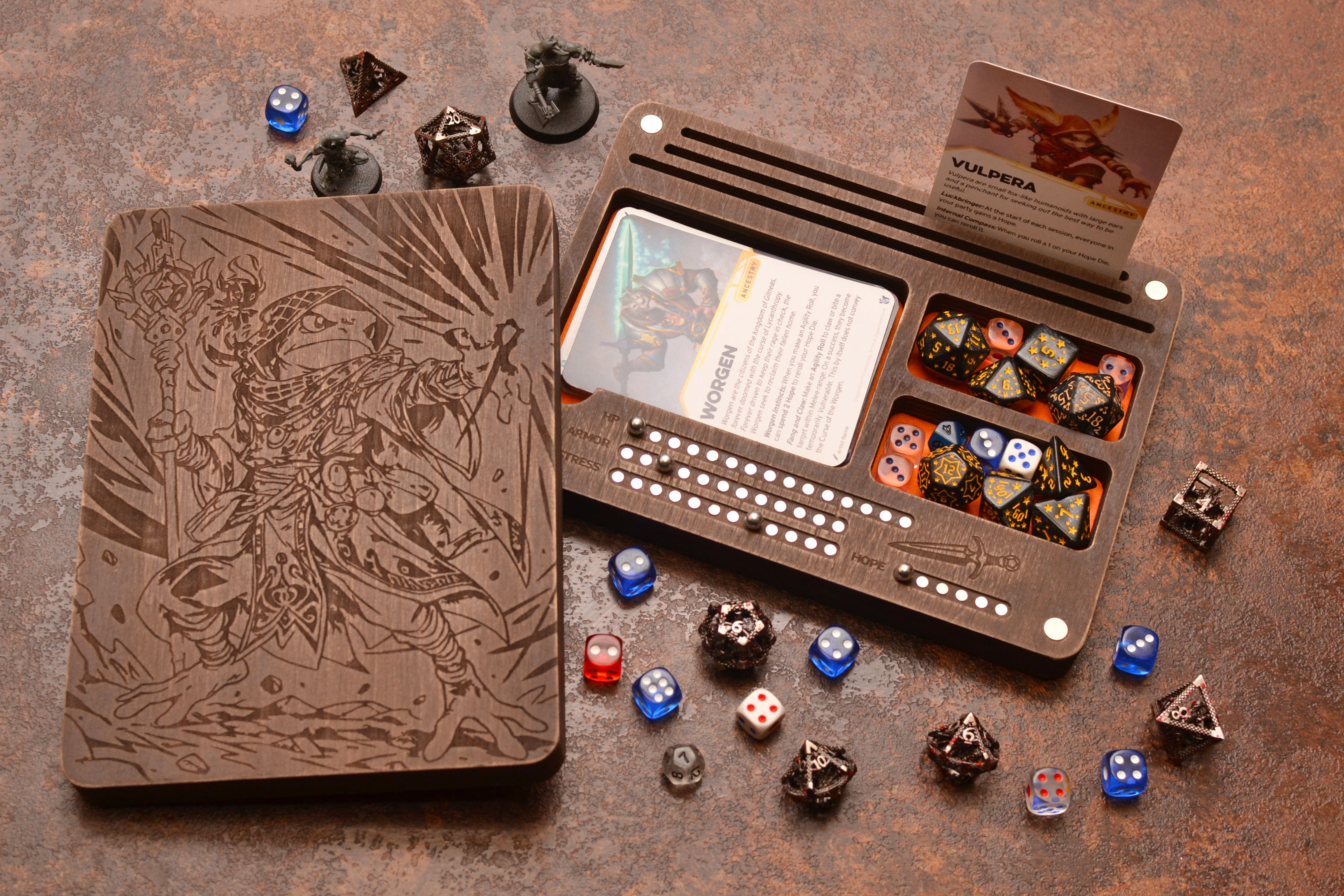 Customized Magnetic Tracker for DH with the tray and organized dice storage