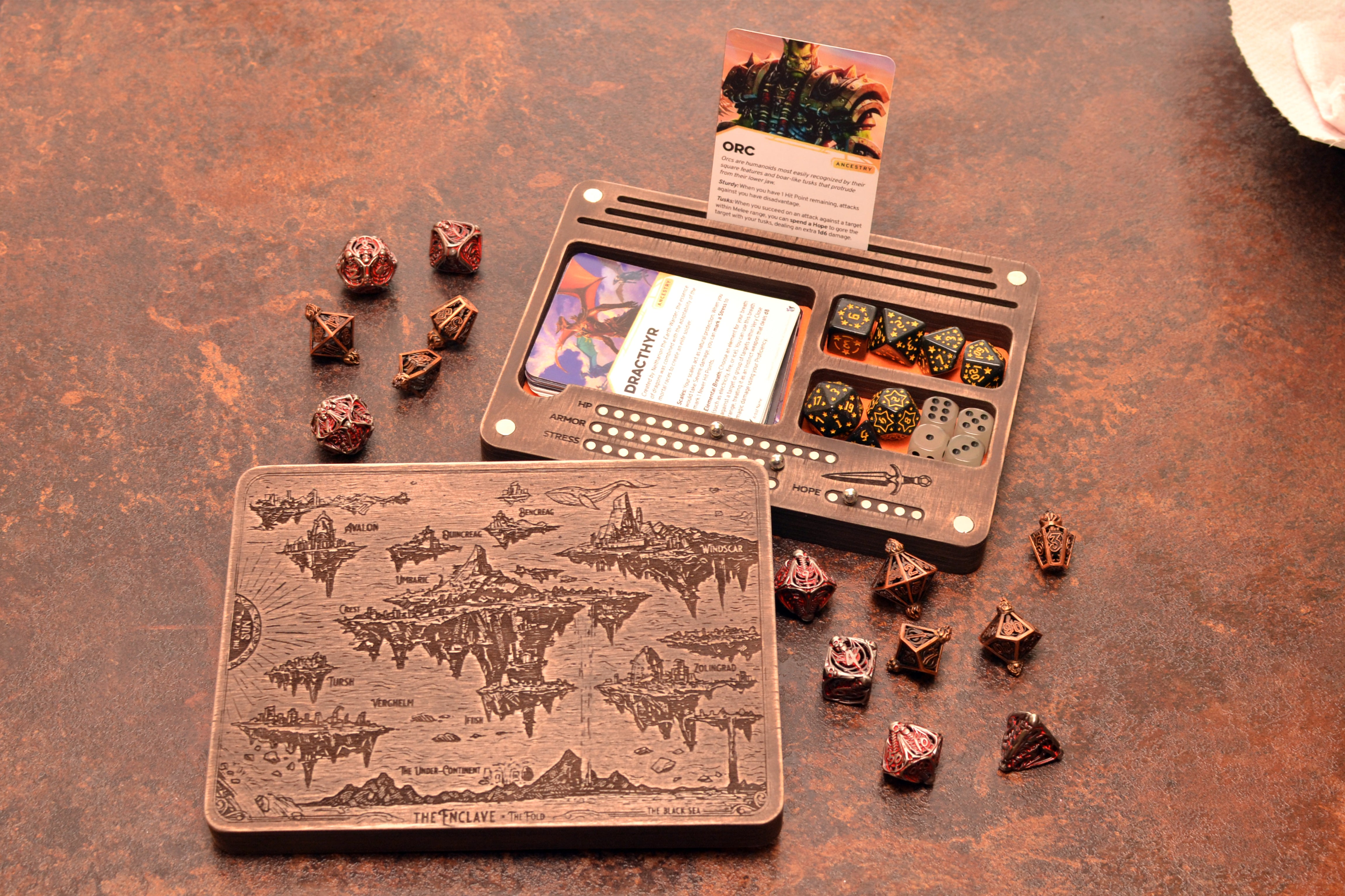 Customized Magnetic Tracker for DH with the tray and organized dice storage