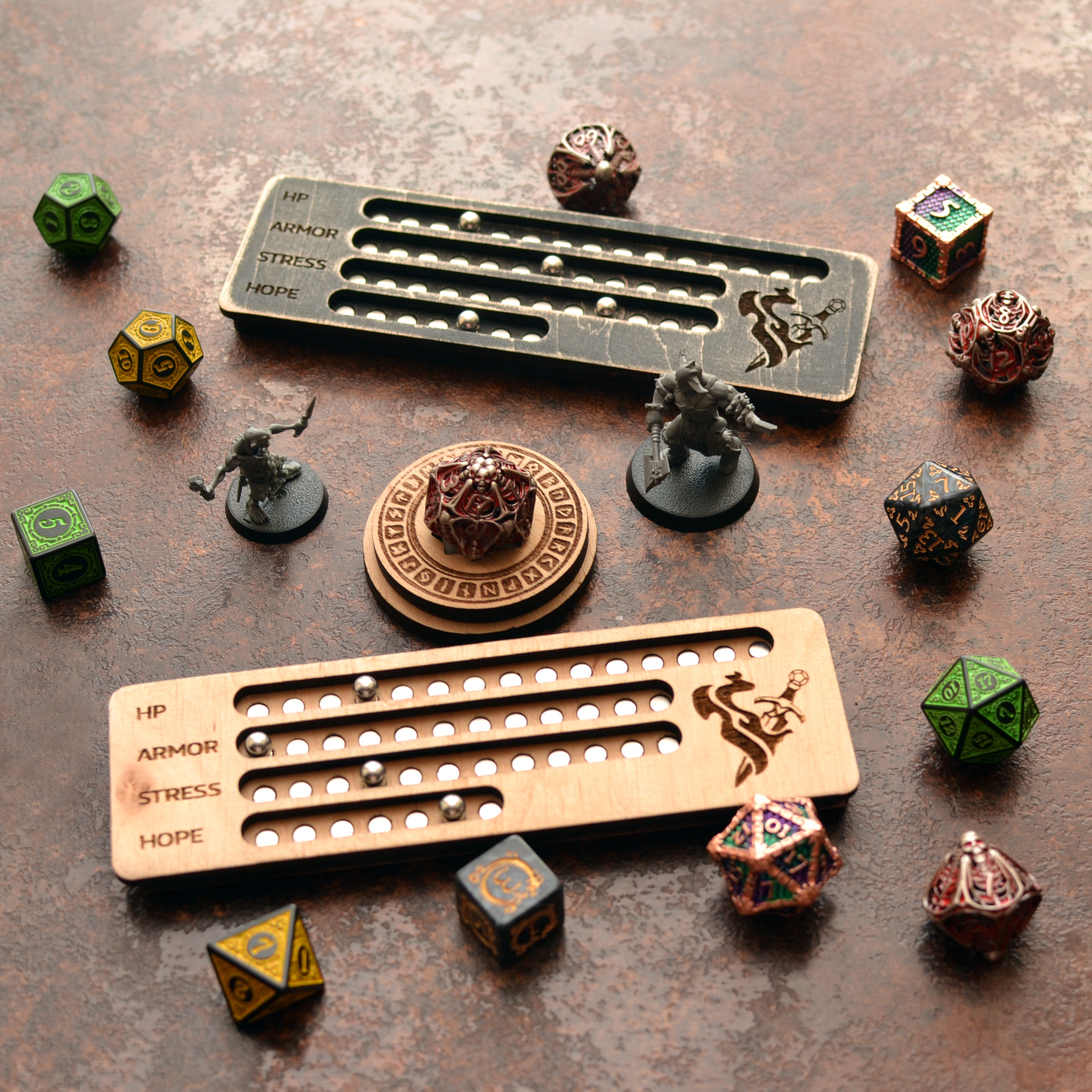 TTRPG Magnetic Tracker for Daggerheart. Stat Tracker – Hope, Armor, Stress & HP.