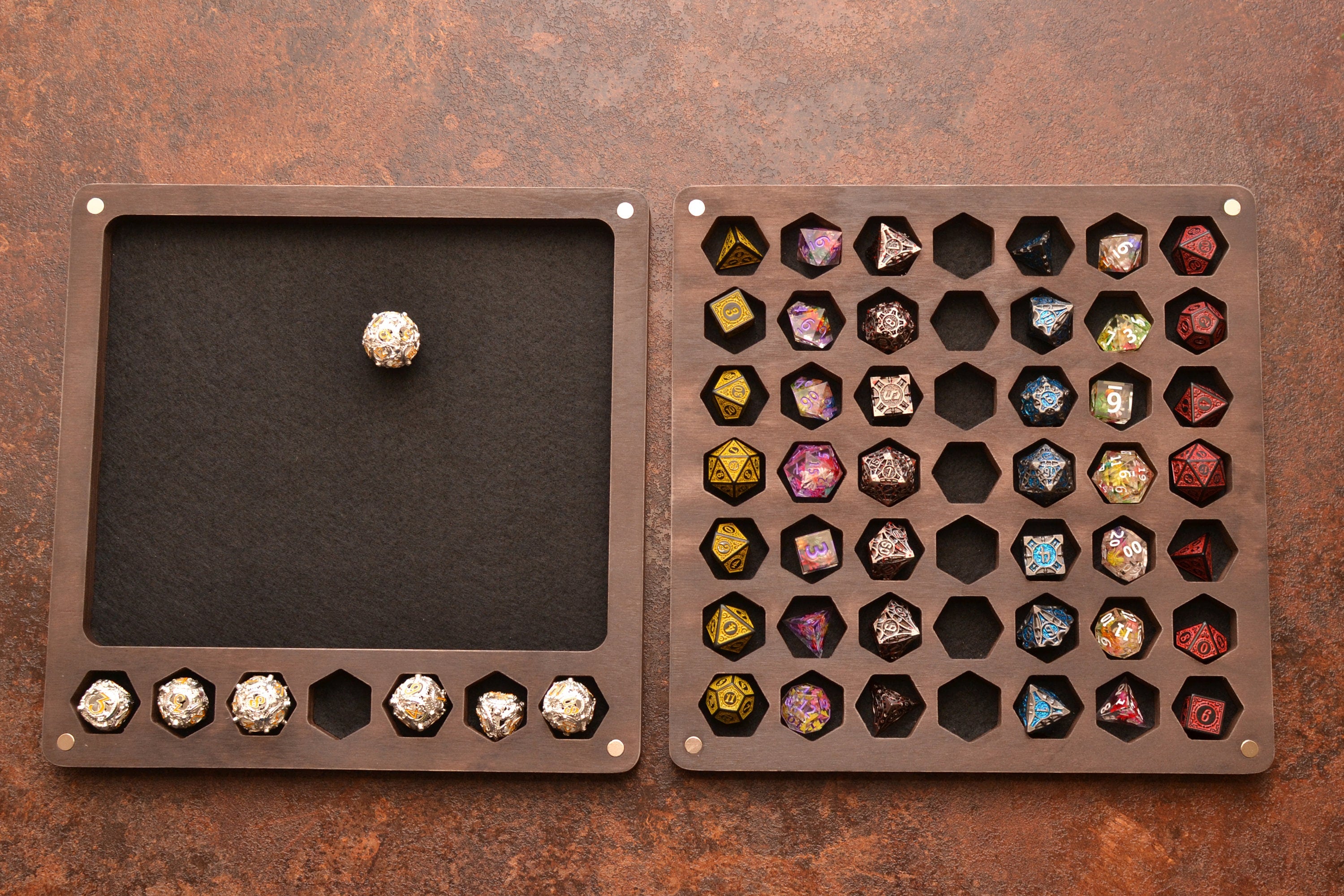 Dungeons and Dragons. DnD. Dice holder 7 set, Personalized Dice Box. Custom dice tray. Wood Dice Storage.