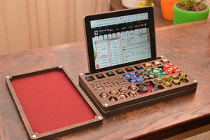 Dungeons and Dragons. DnD box and tray. Personalized dice box. Tablet box + Magnetic Spell Slot Tracker. Dice holder.