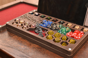Dungeons and Dragons. DnD box and tray. Personalized dice box. Tablet box + Magnetic Spell Slot Tracker. Dice holder.