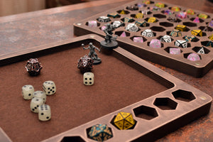 Dungeons and Dragons. DnD. Dice holder 7 set, Personalized Dice Box. Custom dice tray. Wood Dice Storage.