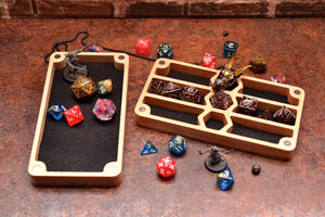 3 Set Dice Organizer - Custom DnD Dice Box - Handcrafted RPG Dice Holder - Wood Dungeon Master Gift.
