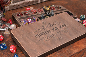 Dungeons and Dragons. DnD Dice Box . Wood Dice Storage. Separate cells for expensive or metal stones. Magnetic Spell Slot Tracker.