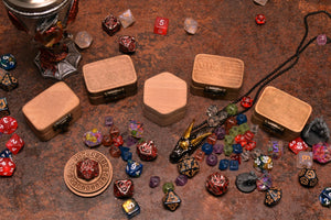 Wooden box for Mini Metal Dice Set. Dice Box Dungeons & Dragons. Mini Dice Collectors Case. DnD gifts ideas.