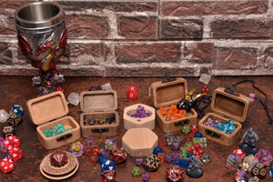 Wooden box for Mini Metal Dice Set. Dice Box Dungeons & Dragons. Mini Dice Collectors Case. DnD gifts ideas.