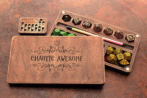 Dungeons and Dragons. DnD Dice Box . Wood Dice Storage. Separate cells for expensive or metal stones. Magnetic Spell Slot Tracker.