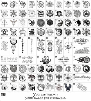 Dungeons and Dragons Dice Holder 9-10 Set - Custom Wood Dice Storage Box - Wyvern RPG Dice Vault