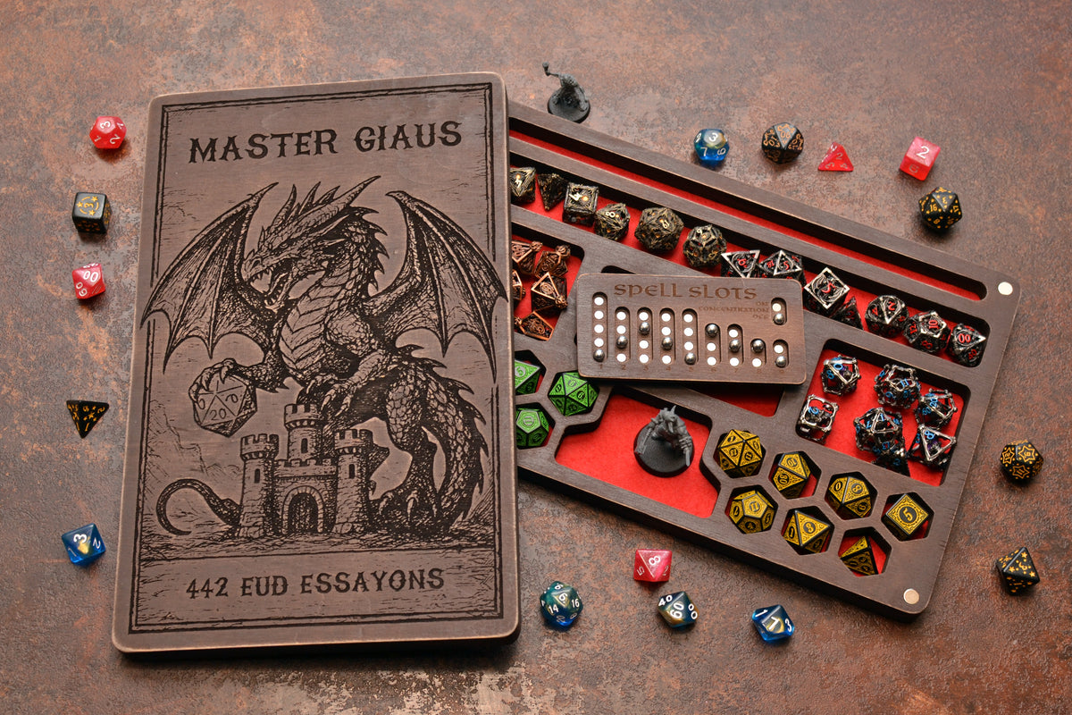Dice Box with Magnetic Spell Slot Tracker