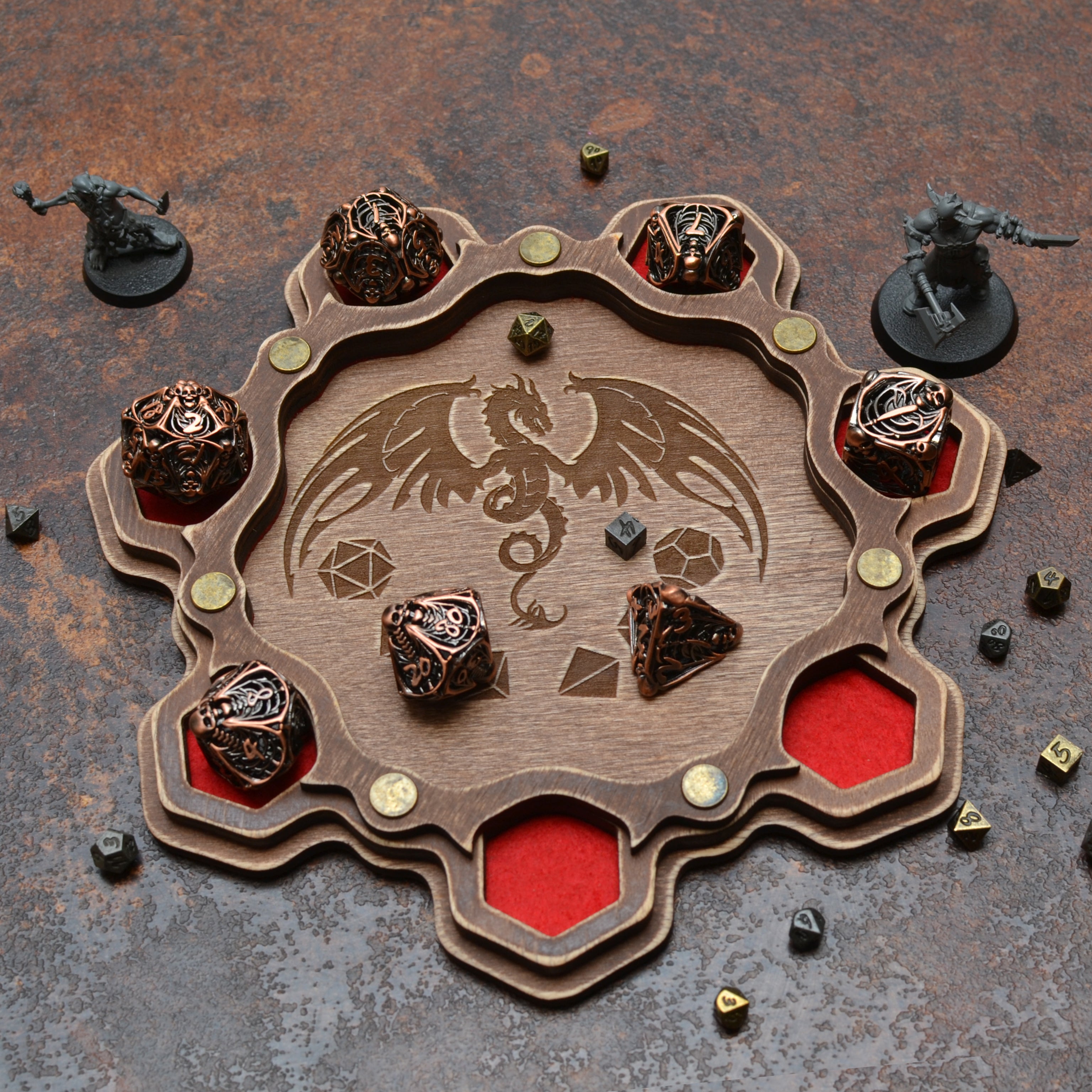 Personalized dice tray 02. Dungeon Master Gift.