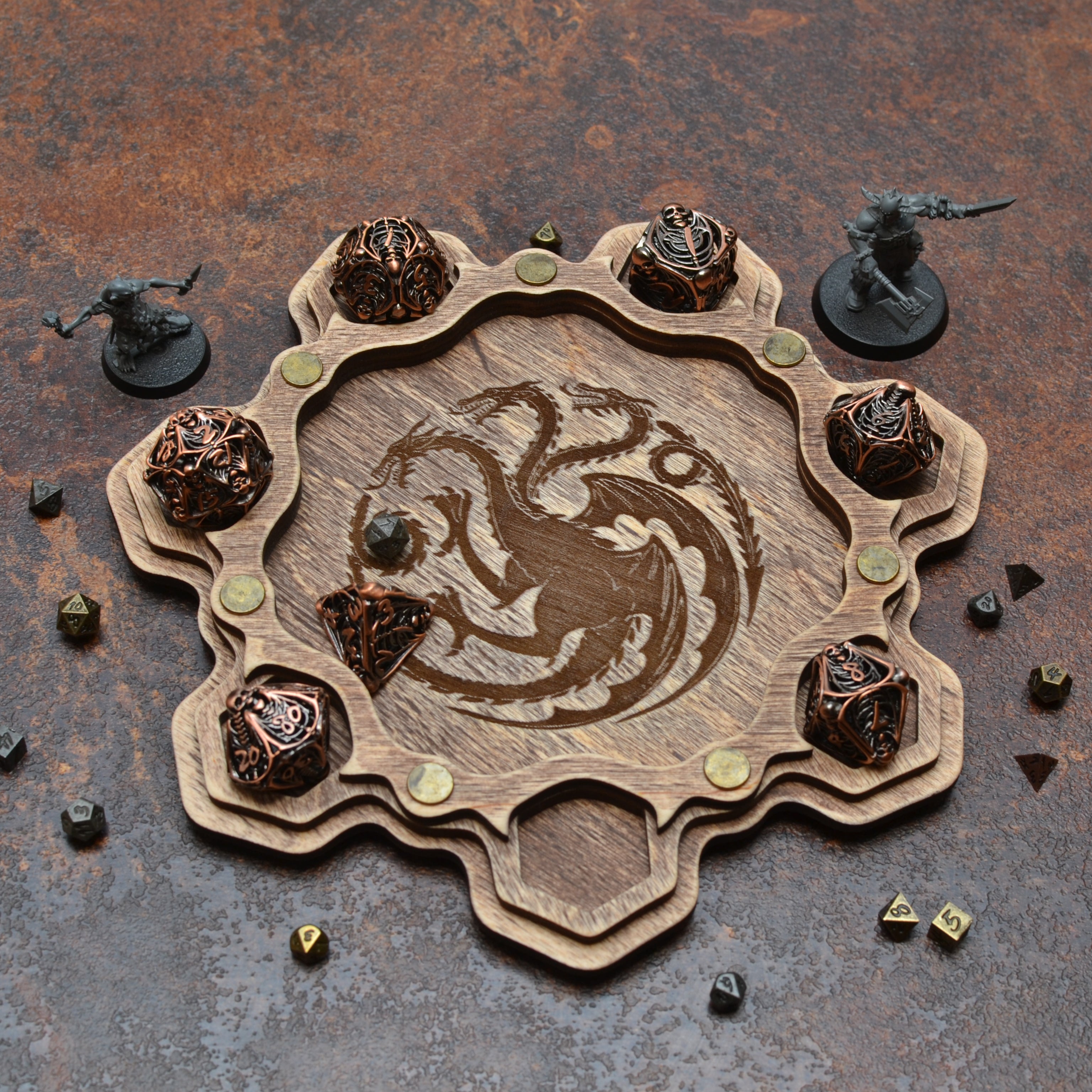 Personalized dice tray 01. Dungeon Master Gift.