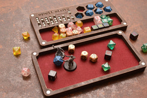 Dice tray. Personalized Box. Magnetic Spell Slot Tracker.