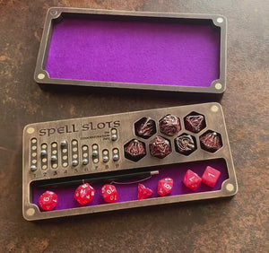 Dungeons and Dragons. Dice Box. Dice tray. Personalized Box. Magnetic Spell Slot Tracker.